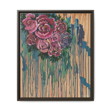 Load image into Gallery viewer, Abstract Floral Drip Matte Canvas Framed Wall Art