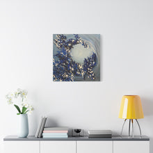 Load image into Gallery viewer, Blue Floral Moonlight Canvas Art 24" x 24" Print - Matte Stretched Wall Decor