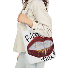 Load image into Gallery viewer, Luxe Lip Art Canvas Tote Bag with Color Straps