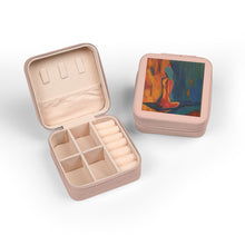 Load image into Gallery viewer, Travel Jewelry Case — Compact Pink Jewelry Organizer with Ring Rolls & Compartments