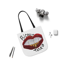 Load image into Gallery viewer, Luxe Lip Art Canvas Tote Bag with Color Straps
