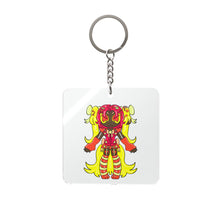 Load image into Gallery viewer, "Ketchup"_Square 2.17" x 2.17" Keychain — Colorful Anime Style Magical Girl Character Keyring
