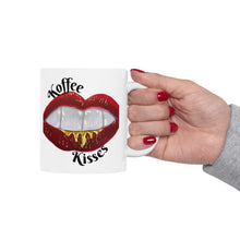 Load image into Gallery viewer, Glam Red Lip Print Ceramic Mug — Bold Kiss Coffee Cup (11oz)
