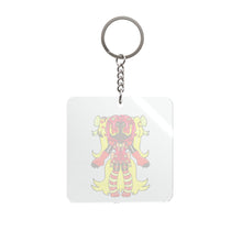 Load image into Gallery viewer, "Ketchup"_Square 2.17" x 2.17" Keychain — Colorful Anime Style Magical Girl Character Keyring
