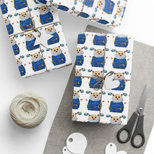 Load image into Gallery viewer, 30" x 36" Holiday Wrapping Paper - Cute Blue Critter Gift Wrap
