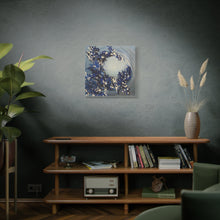 Load image into Gallery viewer, Blue Floral Moonlight Canvas Art 24" x 24" Print - Matte Stretched Wall Decor
