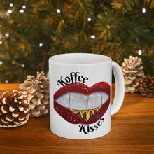Load image into Gallery viewer, Glam Red Lip Print Ceramic Mug — Bold Kiss Coffee Cup (11oz)
